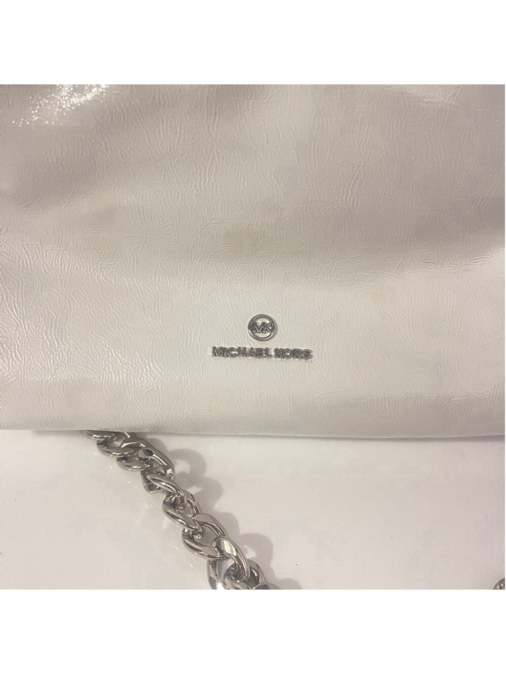 Michael Kors Lina Small Cinch Drawstring Bag Leather Optic White - Picture 5 of 8